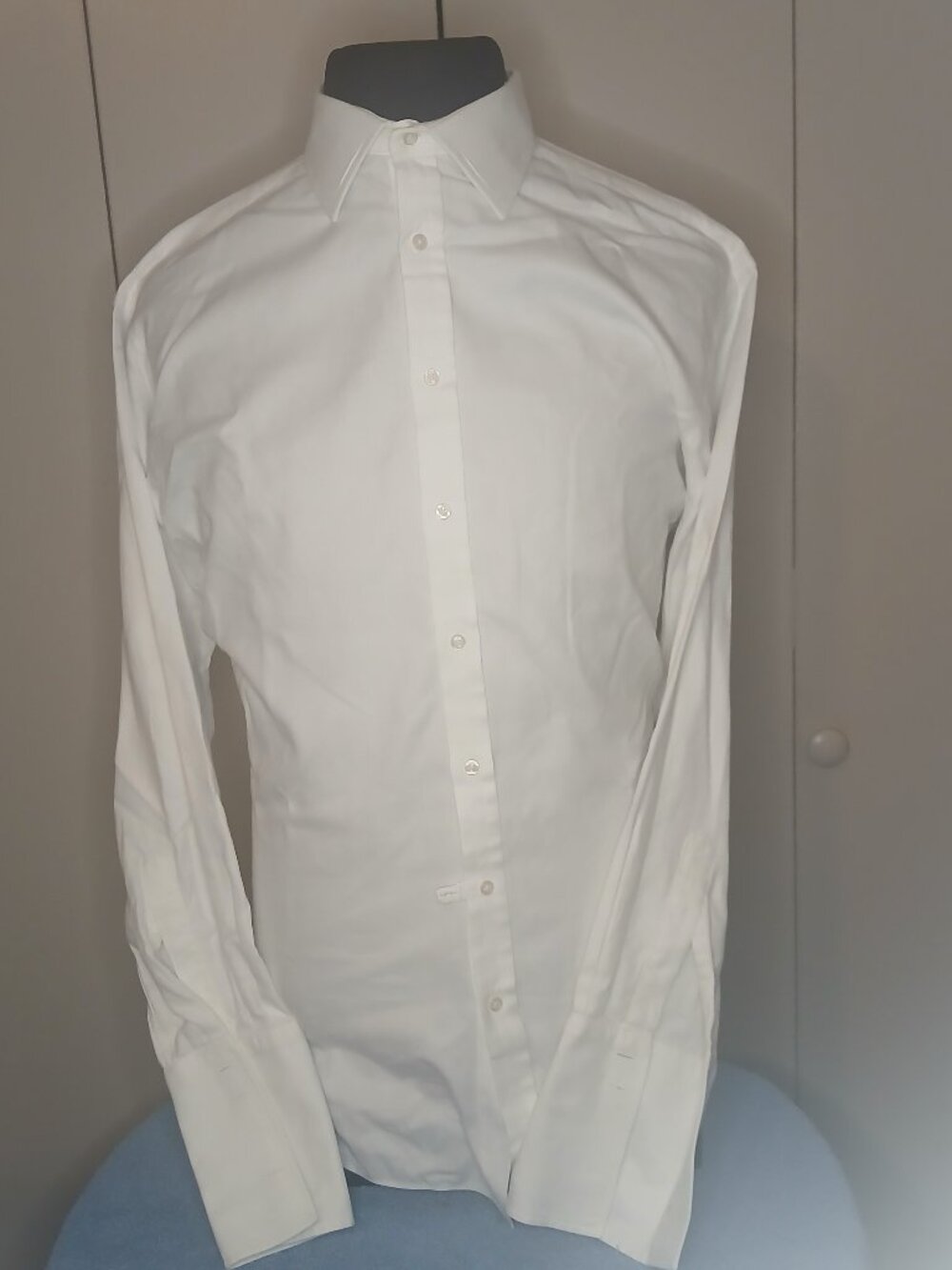 Thomas Pink London Men's White French Cuffs18/35Cotton Dress Shirt (1154C3)